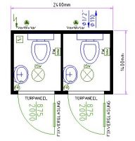Пример планировки контейнера туалета 8 футового